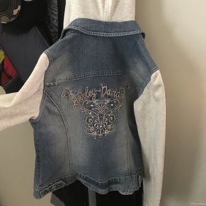 Harley Davidson denim / sweatshirt hoodie jacket